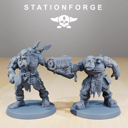 Orkaz Plague Spreadaz by Station Forge 28/32mm Heroic Scale Miniature, 38mm tall, 10 Units, Proxy, Grimdark, Sci-Fi, OPR, Orcs