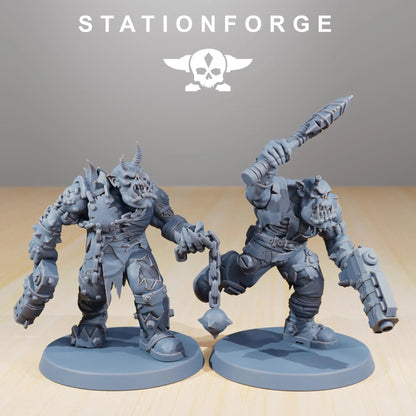 Orkaz Plague Spreadaz by Station Forge 28/32mm Heroic Scale Miniature, 38mm tall, 10 Units, Proxy, Grimdark, Sci-Fi, OPR, Orcs