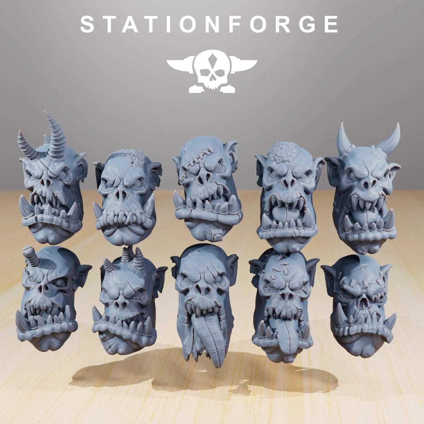 Orkaz Plague Spreadaz by Station Forge 28/32mm Heroic Scale Miniature, 38mm tall, 10 Units, Proxy, Grimdark, Sci-Fi, OPR, Orcs
