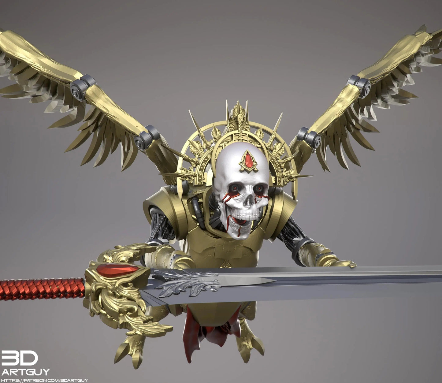 Blood Host Leader by 3DArtGuy 32mm scale, 50mm or 100mm, Miniature War Gaming Figure