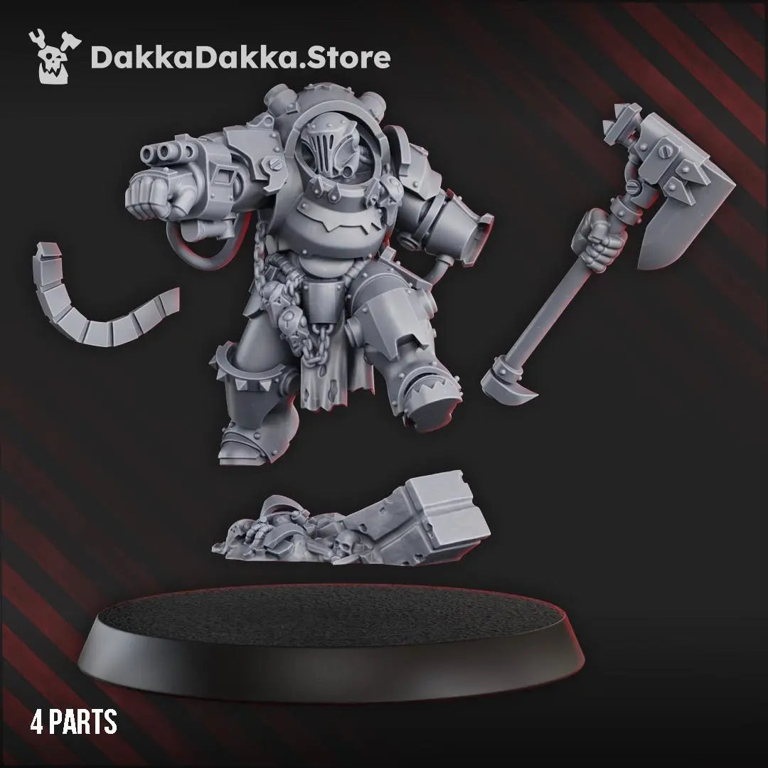 Gorgwork Comander in Heavy Armor by DakkaDakka 28mm Heroic Scale Miniature, 46mm tall