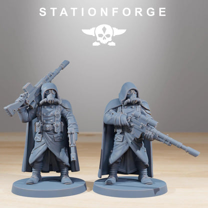 Grim Guard Marksman by Station Forge 28/32mm Heroic Scale Miniature, 32mm tall, 10 Units, Proxy, Grimdark, Sci-Fi, OPR, Guard