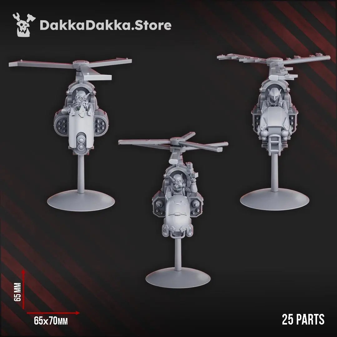 GorgWorks Copters by DakkaDakka 28mm Heroic Scale Miniature, 65mm tall, 3 Vehicles