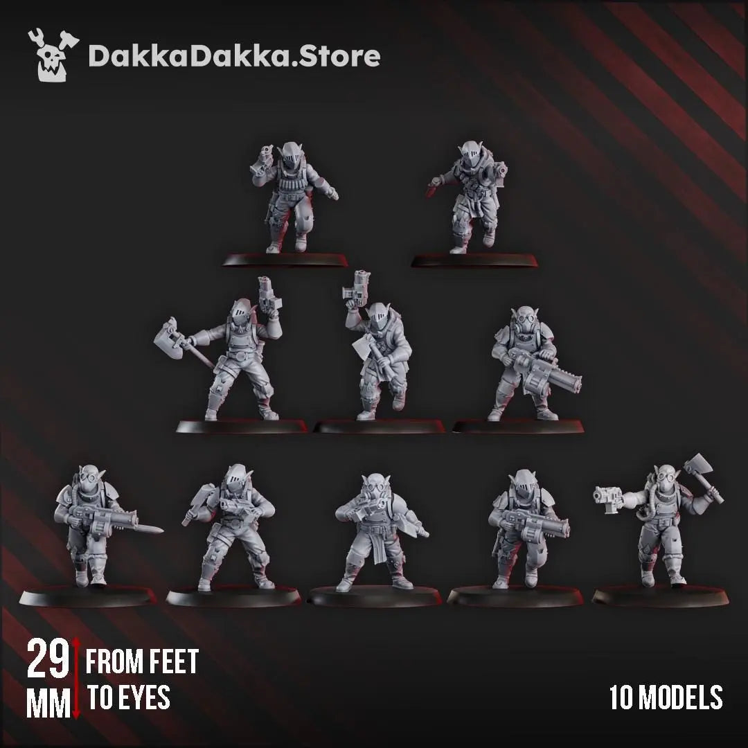Gorggrot Tactic Squad by DakkaDakka 28mm Heroic Scale Miniature, 29mm tall, 10 Units