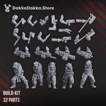 Gorggrot Tactic Squad by DakkaDakka 28mm Heroic Scale Miniature, 29mm tall, 10 Units