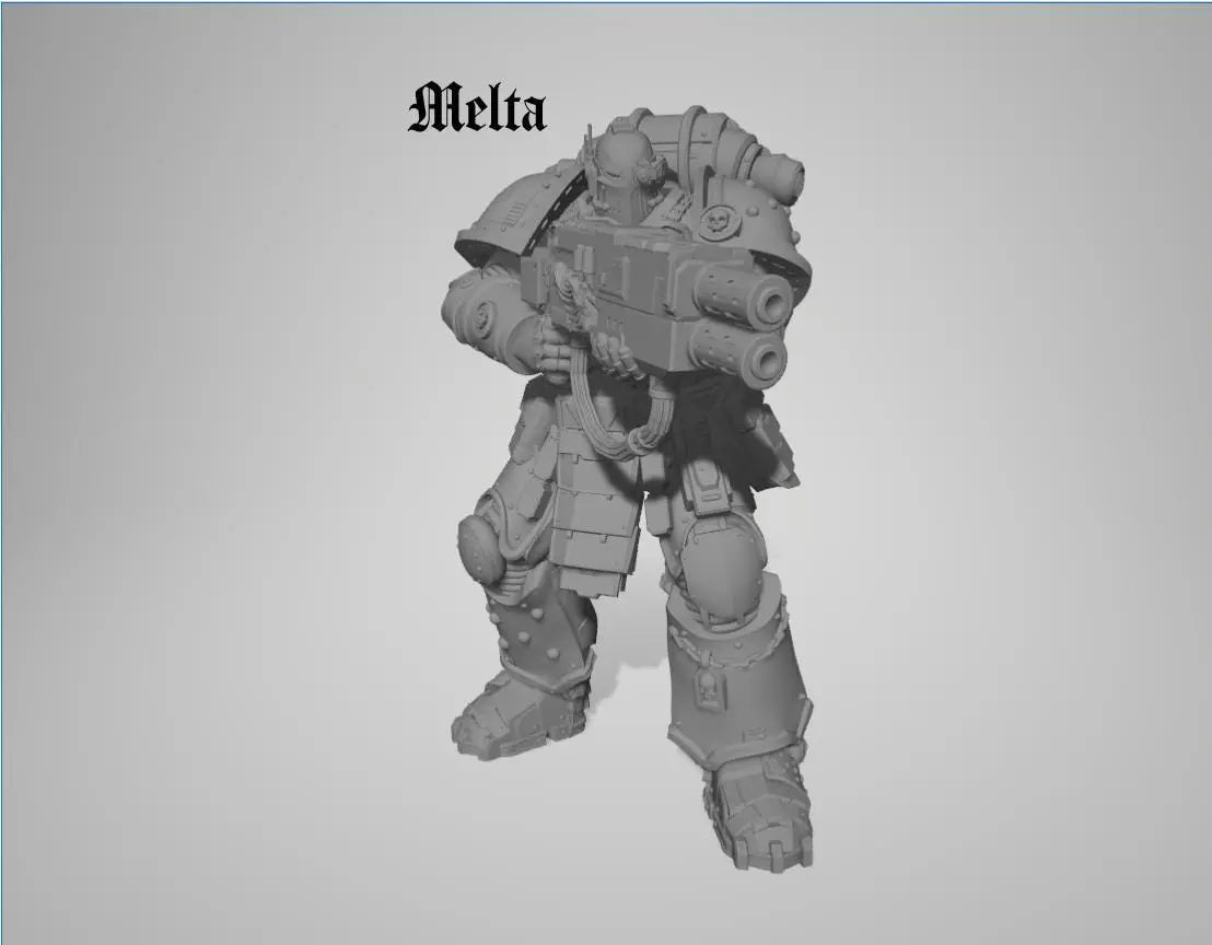 Captain & Giant Soldier by 3DArtGuy 28/32mm scale, 50mm tall, Miniature War Gaming Figure, Grim Dark, Proxy, Space Soldier, 6 Man Squad