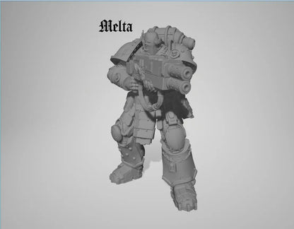 Captain & Giant Soldier by 3DArtGuy 28/32mm scale, 50mm tall, Miniature War Gaming Figure, Grim Dark, Proxy, Space Soldier, 6 Man Squad