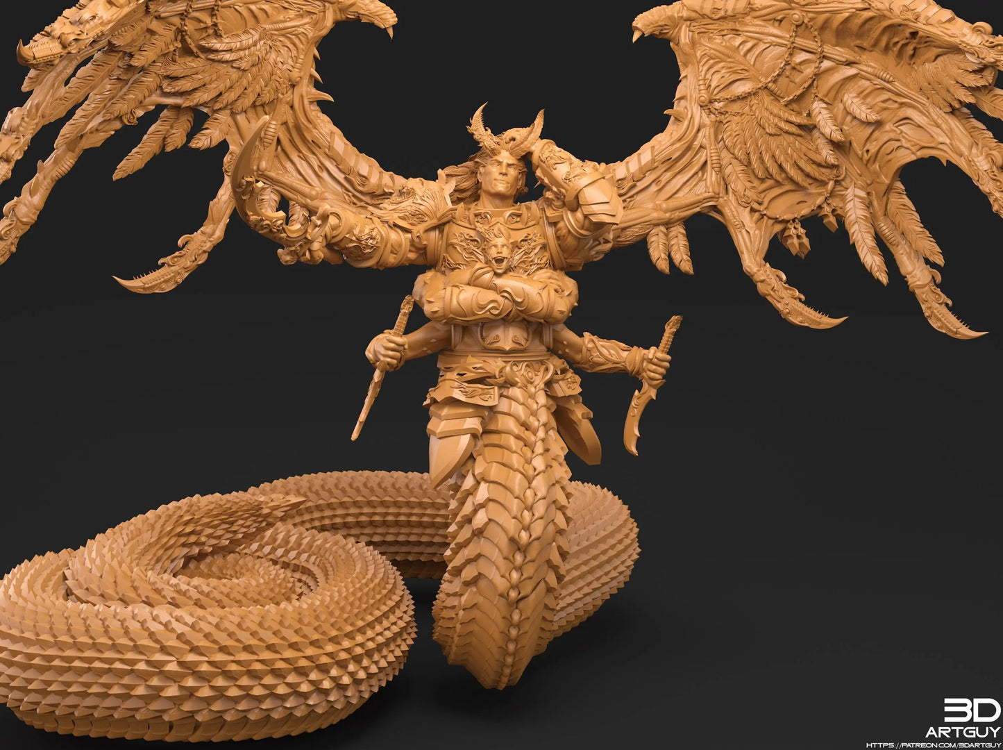 Giant Snake by 3DArtGuy 28/32mm scale, 50mm or 100mm, Miniature War Gaming Figure