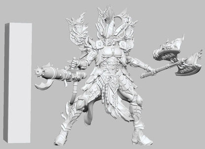 Fire Elf by 3DArtGuy 32mm scale, 50mm or 100mm, Miniature War Gaming Figure, Grim Dark, Proxy, Space Elf, Fire Elf