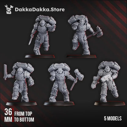Ignisaurus Clan Warriors Storm Squad with Jetpacks by DakkaDakka 28/32mm Heroic Scale Miniature, 36mm tall, 5 Units