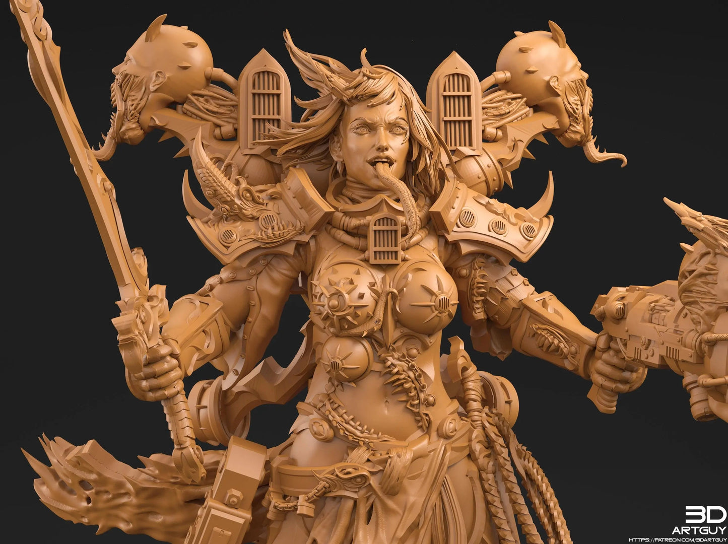 Noisy Sister by 3DArtGuy 28/32mm scale, 50mm or 100mm, Miniature War Gaming Figure