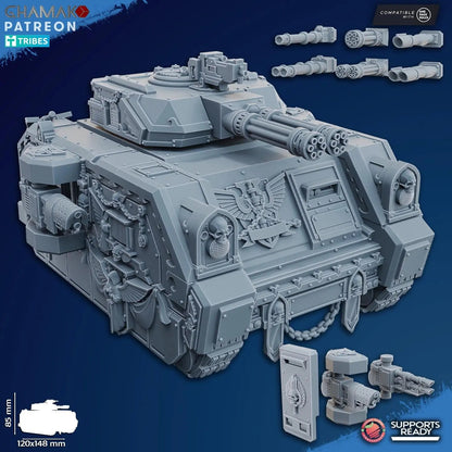 Vengeful Tactical Tank by Ghamak 28mm Scale, Miniature, 148x120mm, Table Top Mini, Scale Model