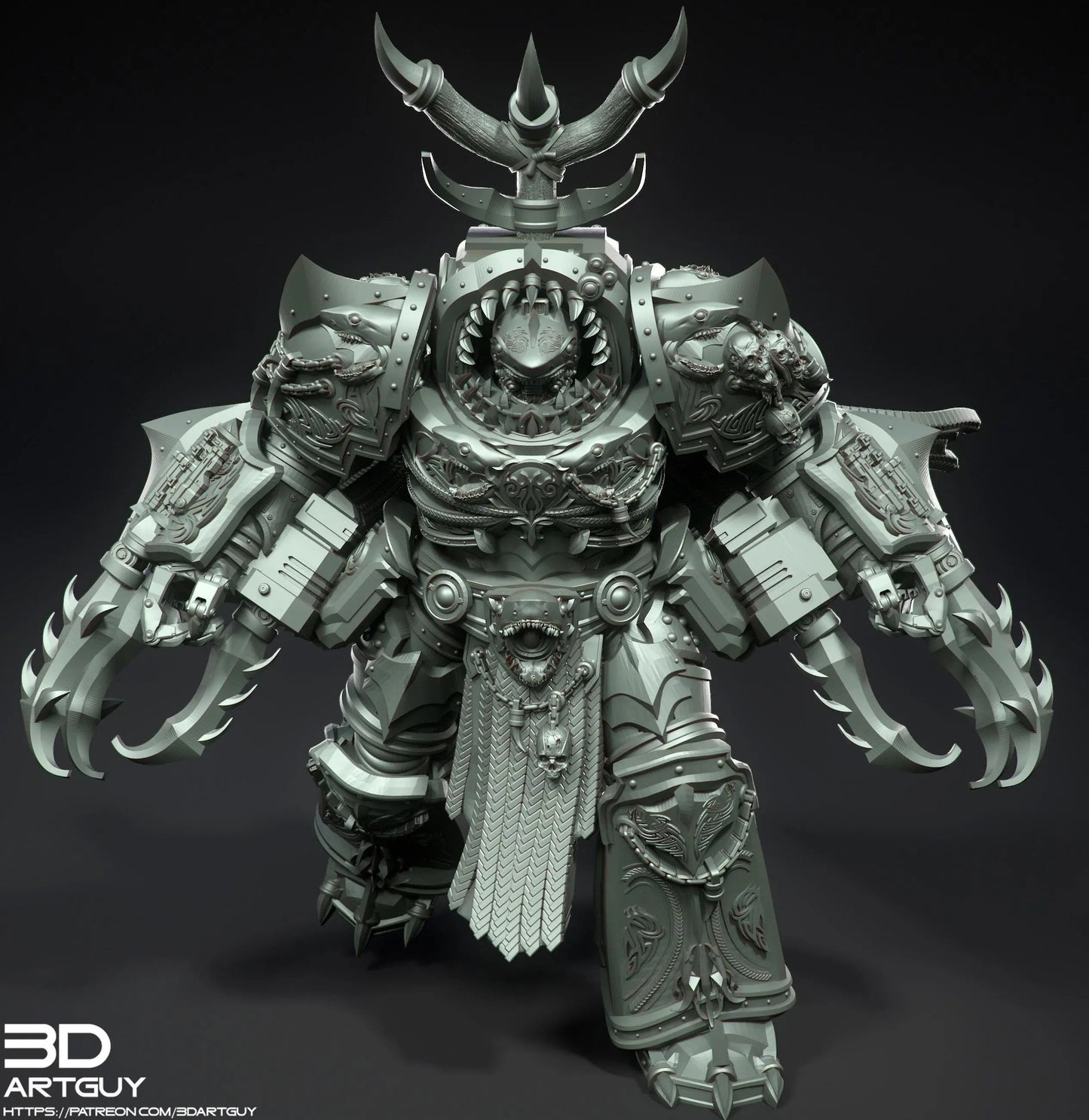 Giant Shark by 3DArtGuy 28/32mm scale, 50mm or 100mm, Miniature War Gaming Figure