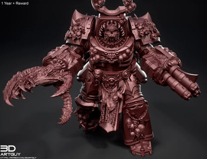 Armored Demon by 3DArtGuy – Resin Printed Grimdark Sci-Fi Mini (32mm Scale)