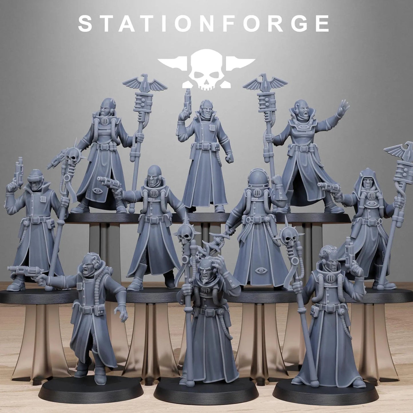 GrimCorp Seers by Station Forge 28/32mm Heroic Scale Miniature, 32mm tall, 10 Units