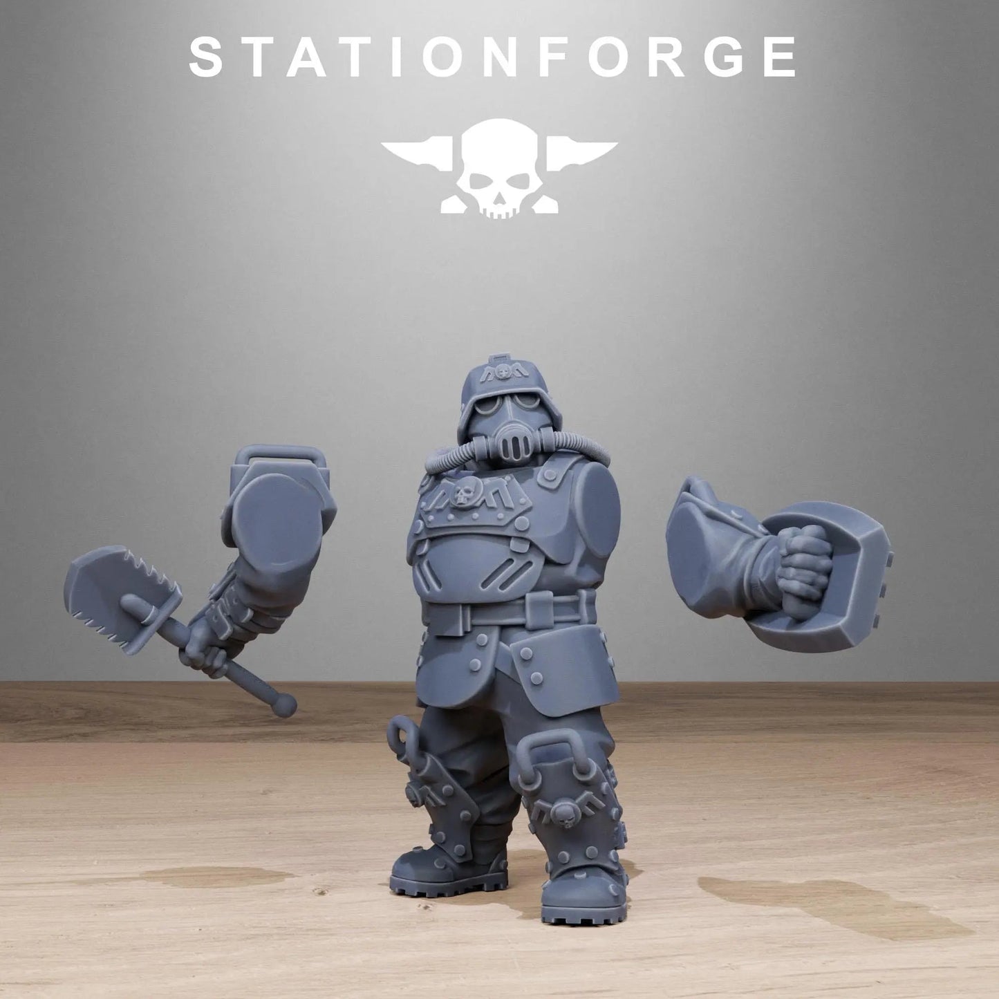 Grim Guard Armored Mutants by Station Forge 28/32mm Heroic Scale Miniature, 50mm tall, 10 Units, Proxy, Grimdark, Sci-Fi, OPR, Guard