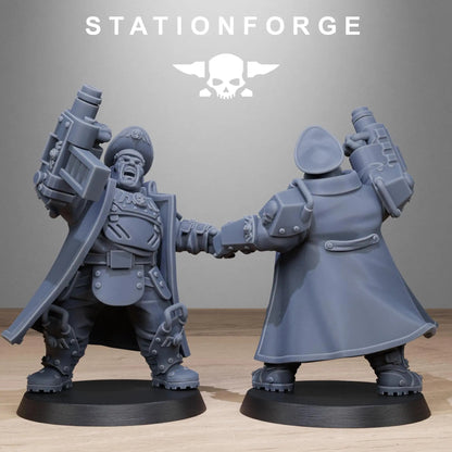 Grim Guard Armored Mutants by Station Forge 28/32mm Heroic Scale Miniature, 50mm tall, 10 Units, Proxy, Grimdark, Sci-Fi, OPR, Guard