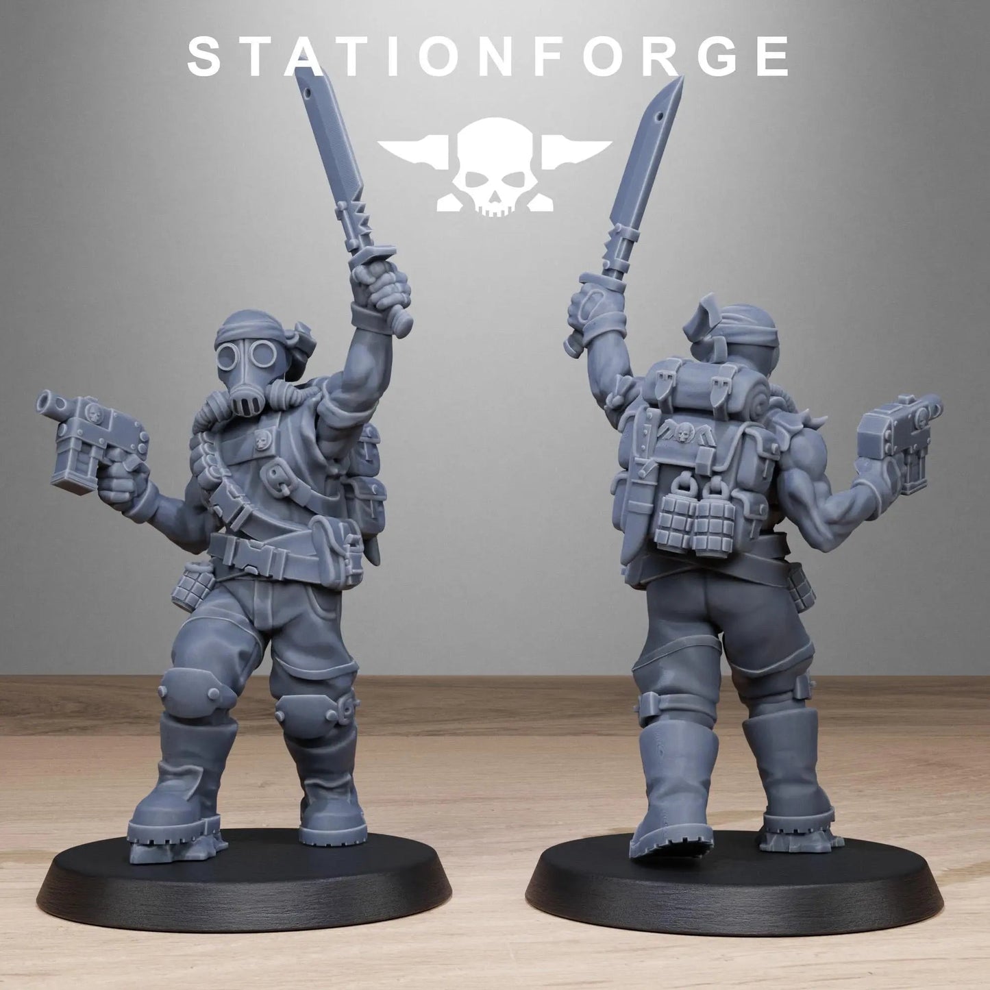 Grim Guard Jungle Fighters 2 by Station Forge 28mm Heroic Scale Miniature, 32mm tall, 10 Units, Proxy, Grimdark, Sci-Fi, OPR, Guard