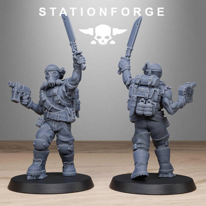 Grim Guard Jungle Fighters 2 by Station Forge 28mm Heroic Scale Miniature, 32mm tall, 10 Units, Proxy, Grimdark, Sci-Fi, OPR, Guard