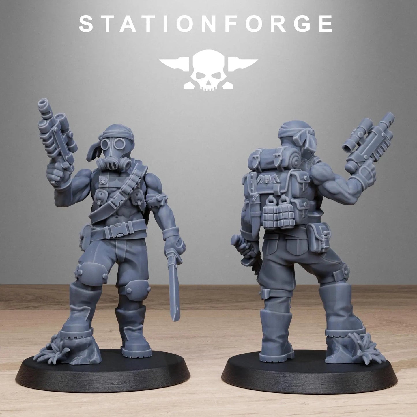 Grim Guard Jungle Fighters 2 by Station Forge 28mm Heroic Scale Miniature, 32mm tall, 10 Units, Proxy, Grimdark, Sci-Fi, OPR, Guard