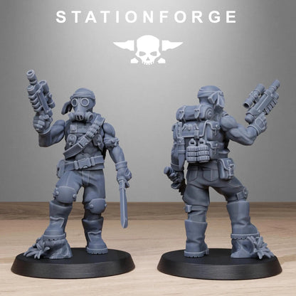 Grim Guard Jungle Fighters 2 by Station Forge 28mm Heroic Scale Miniature, 32mm tall, 10 Units, Proxy, Grimdark, Sci-Fi, OPR, Guard