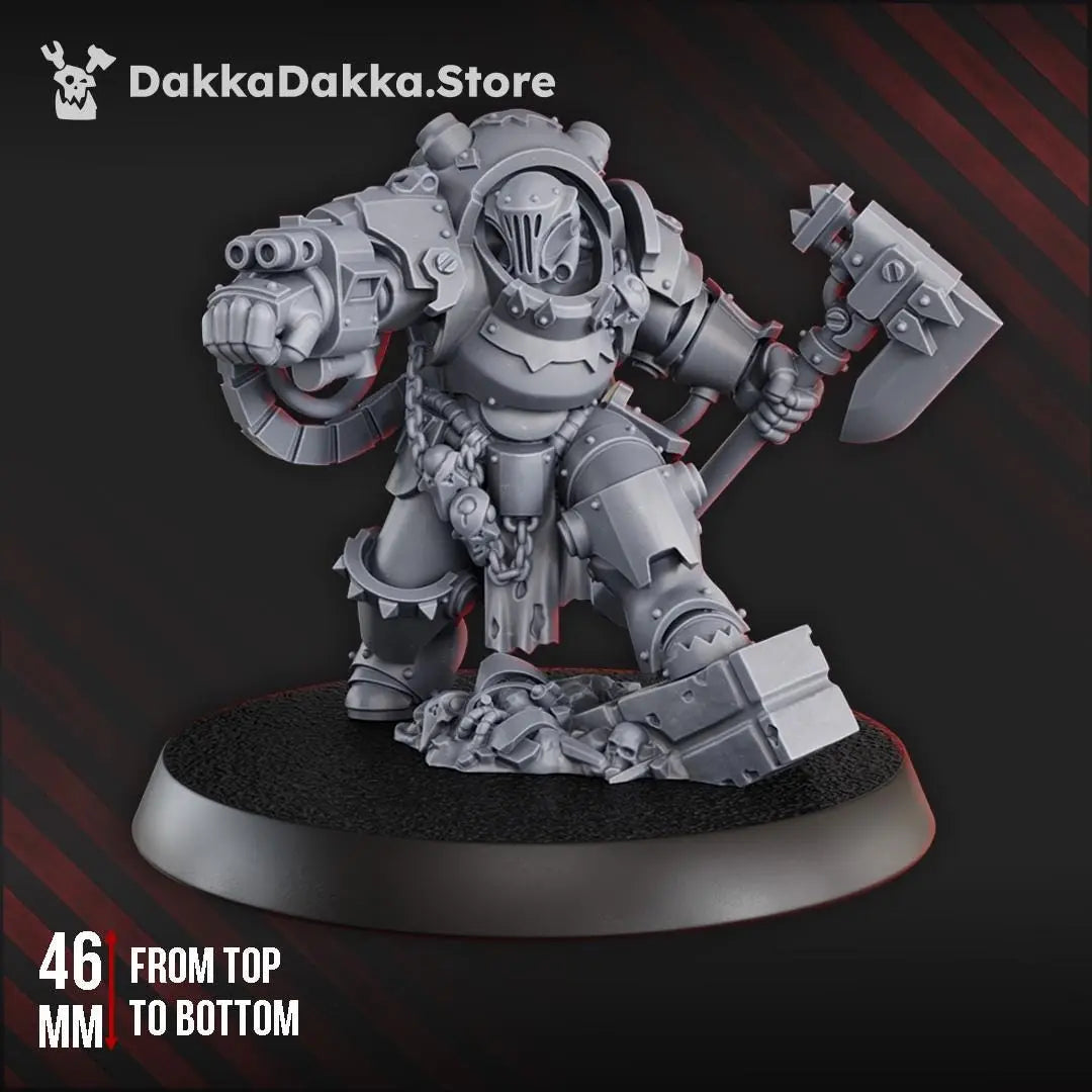 Gorgwork Comander in Heavy Armor by DakkaDakka 28mm Heroic Scale Miniature, 46mm tall