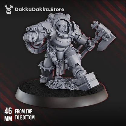 Gorgwork Comander in Heavy Armor by DakkaDakka 28mm Heroic Scale Miniature, 46mm tall