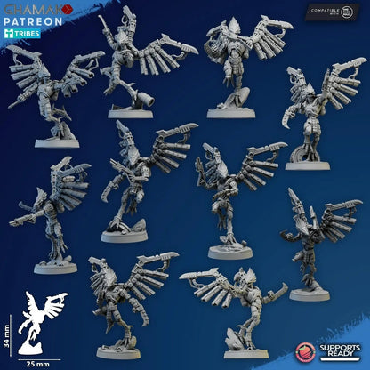 Talon Marauders by Ghamak Sci-fi 28/32mm Heroic Scale Miniature, 34mm tall, 10 Units, Proxy, Grimdark, Sci-Fi, OPR