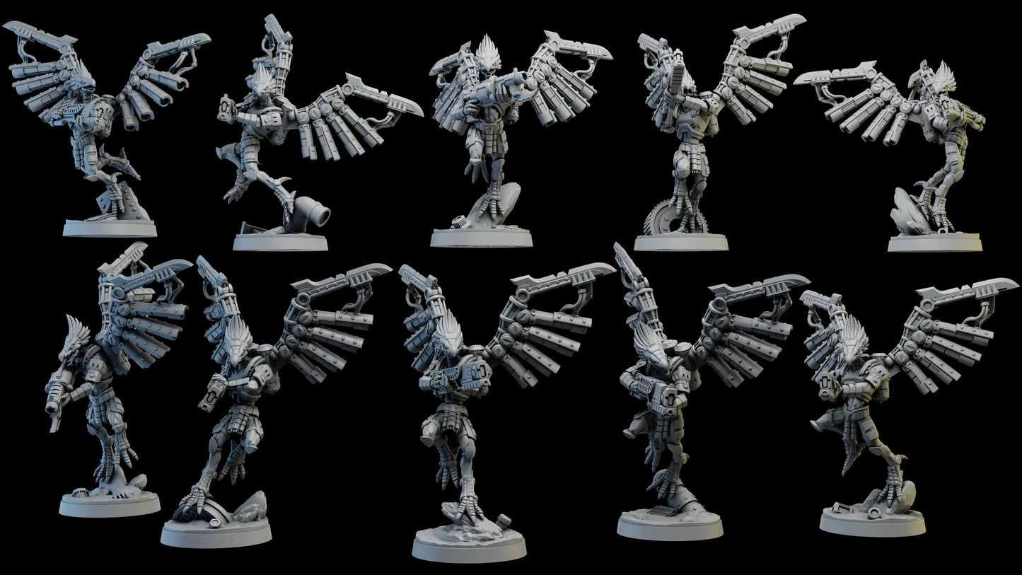 Talon Marauders by Ghamak Sci-fi 28/32mm Heroic Scale Miniature, 34mm tall, 10 Units, Proxy, Grimdark, Sci-Fi, OPR