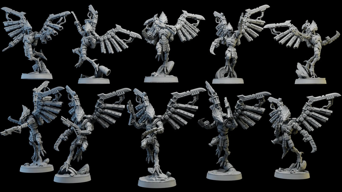 Talon Marauders by Ghamak Sci-fi 28/32mm Heroic Scale Miniature, 34mm tall, 10 Units, Proxy, Grimdark, Sci-Fi, OPR