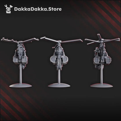 GorgWorks Copters by DakkaDakka 28mm Heroic Scale Miniature, 65mm tall, 3 Vehicles