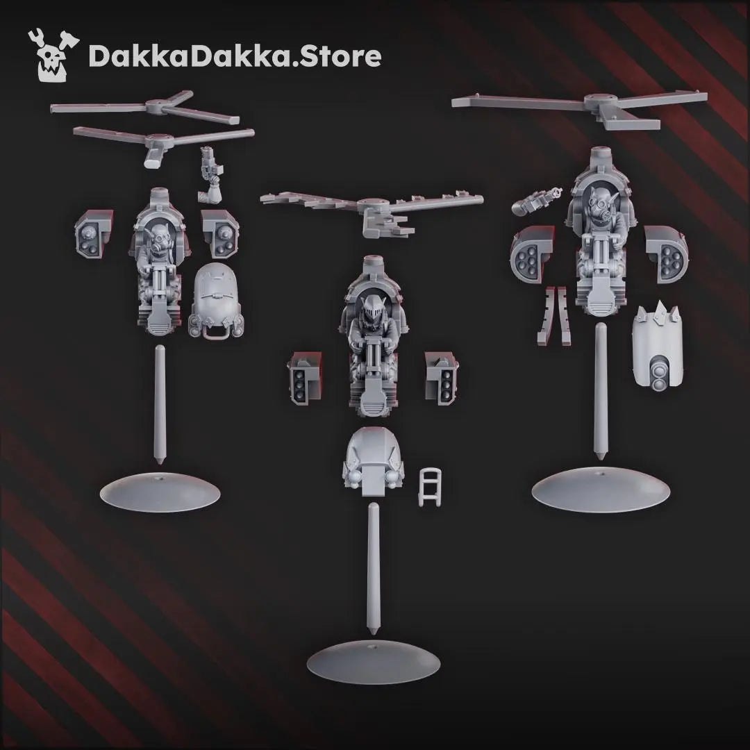 GorgWorks Copters by DakkaDakka 28mm Heroic Scale Miniature, 65mm tall, 3 Vehicles