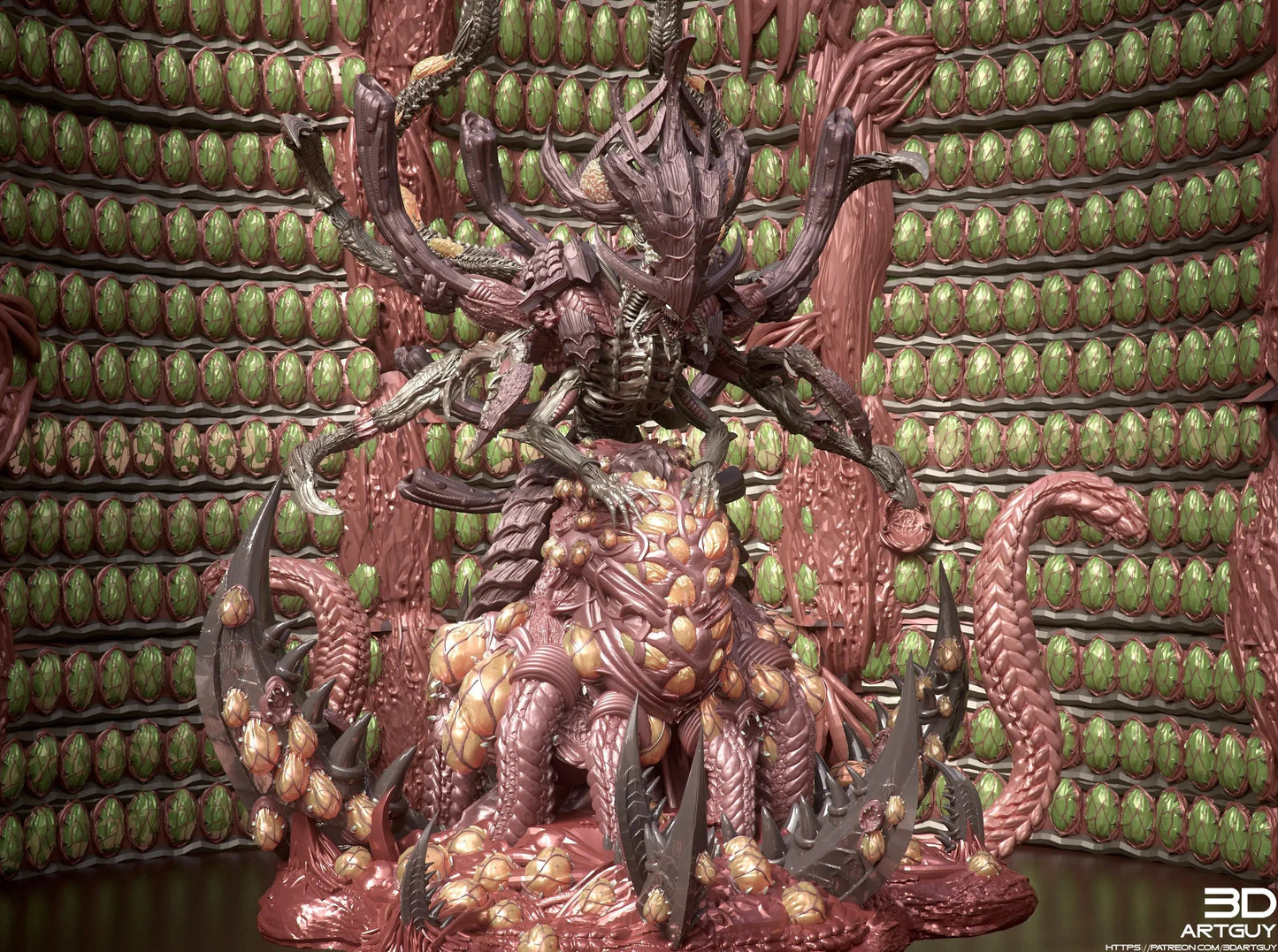 Matriarch (Birthing) by 3DArtGuy 32mm scale, 50mm or 100mm, Miniature War Gaming Figure