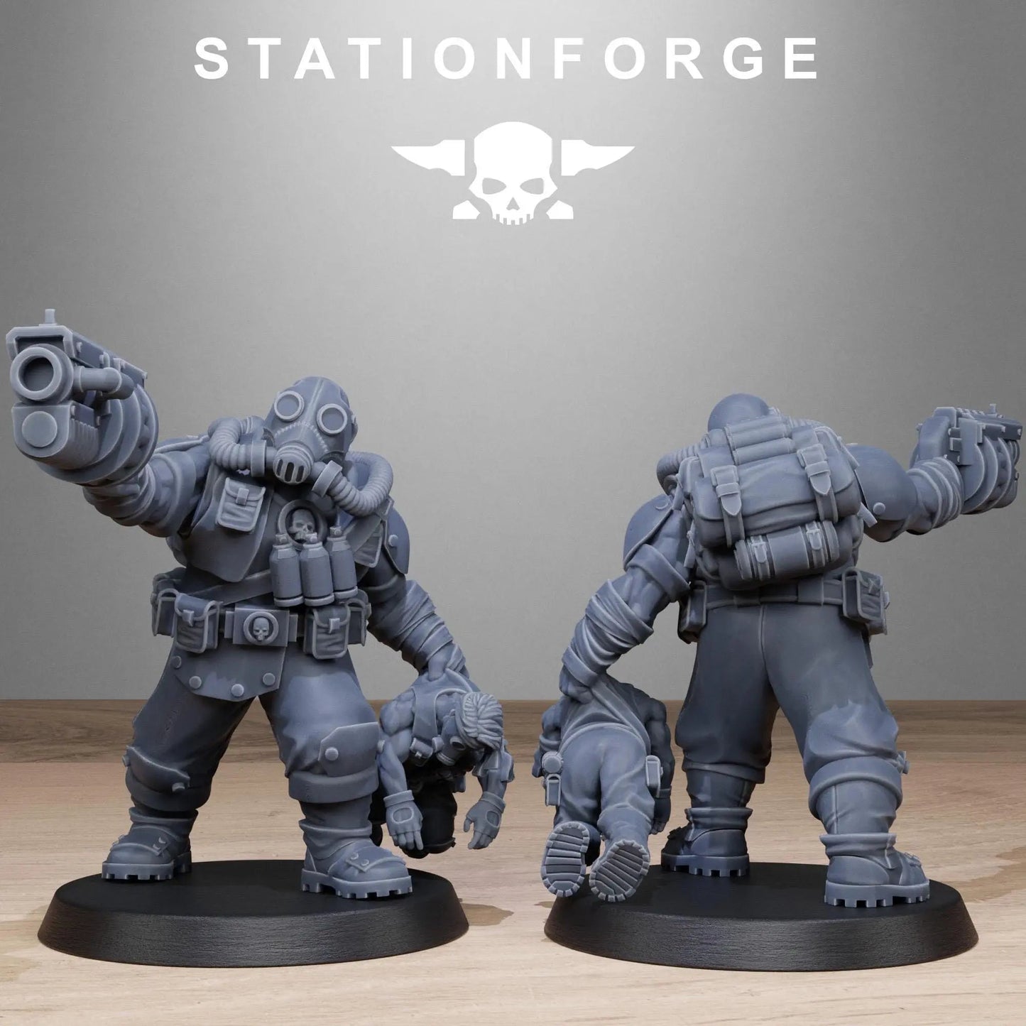 Grimguard Jungle Fighter Mutants by Station Forge 28mm Heroic Scale Miniature, 45mm tall, 10 Units, Proxy, Grimdark, Sci-Fi, OPR, Guard