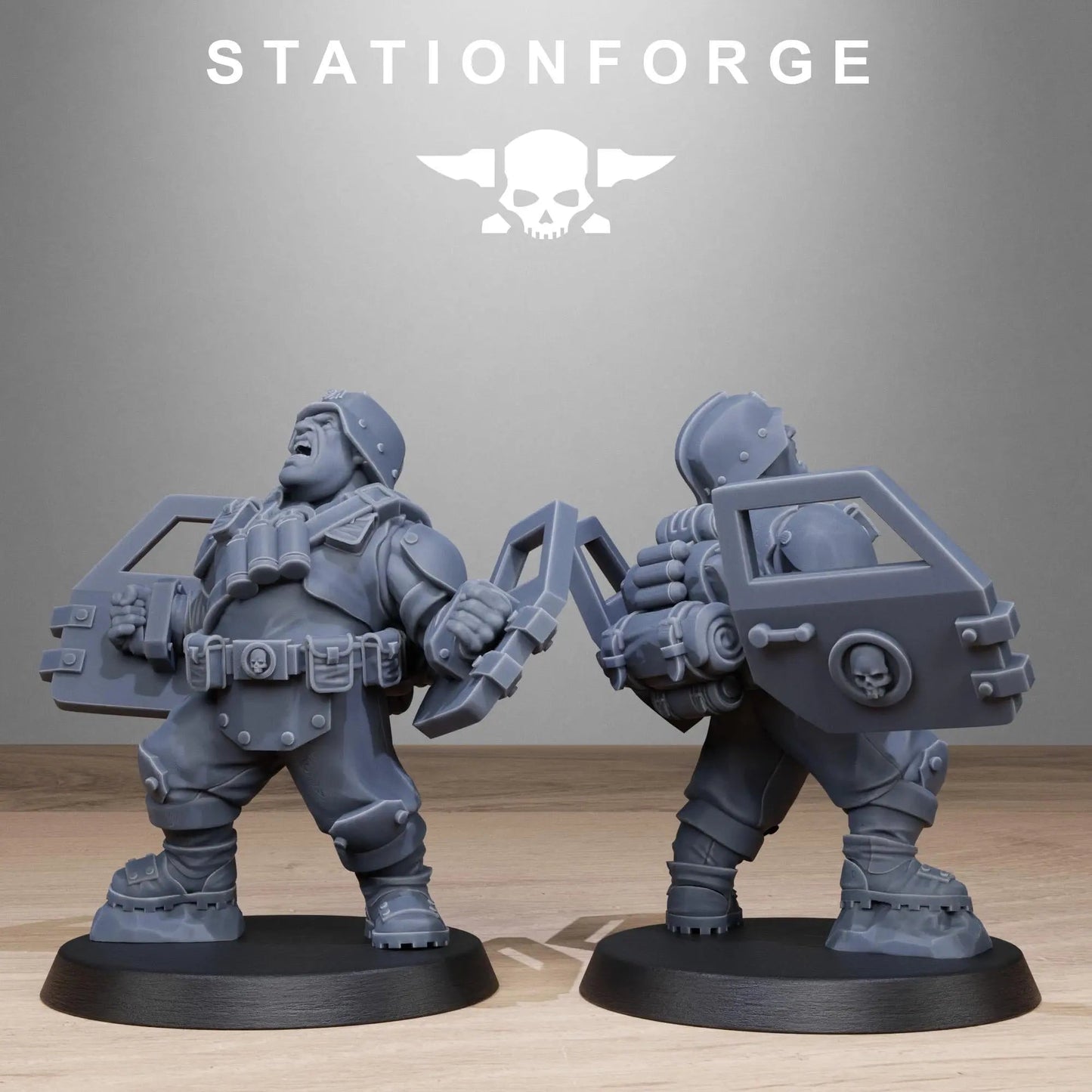 Grimguard Jungle Fighter Mutants by Station Forge 28mm Heroic Scale Miniature, 45mm tall, 10 Units, Proxy, Grimdark, Sci-Fi, OPR, Guard