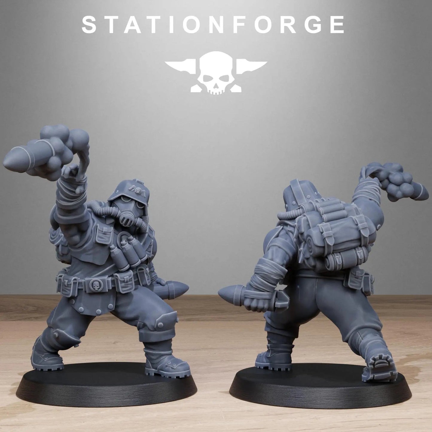 Grimguard Jungle Fighter Mutants by Station Forge 28mm Heroic Scale Miniature, 45mm tall, 10 Units, Proxy, Grimdark, Sci-Fi, OPR, Guard