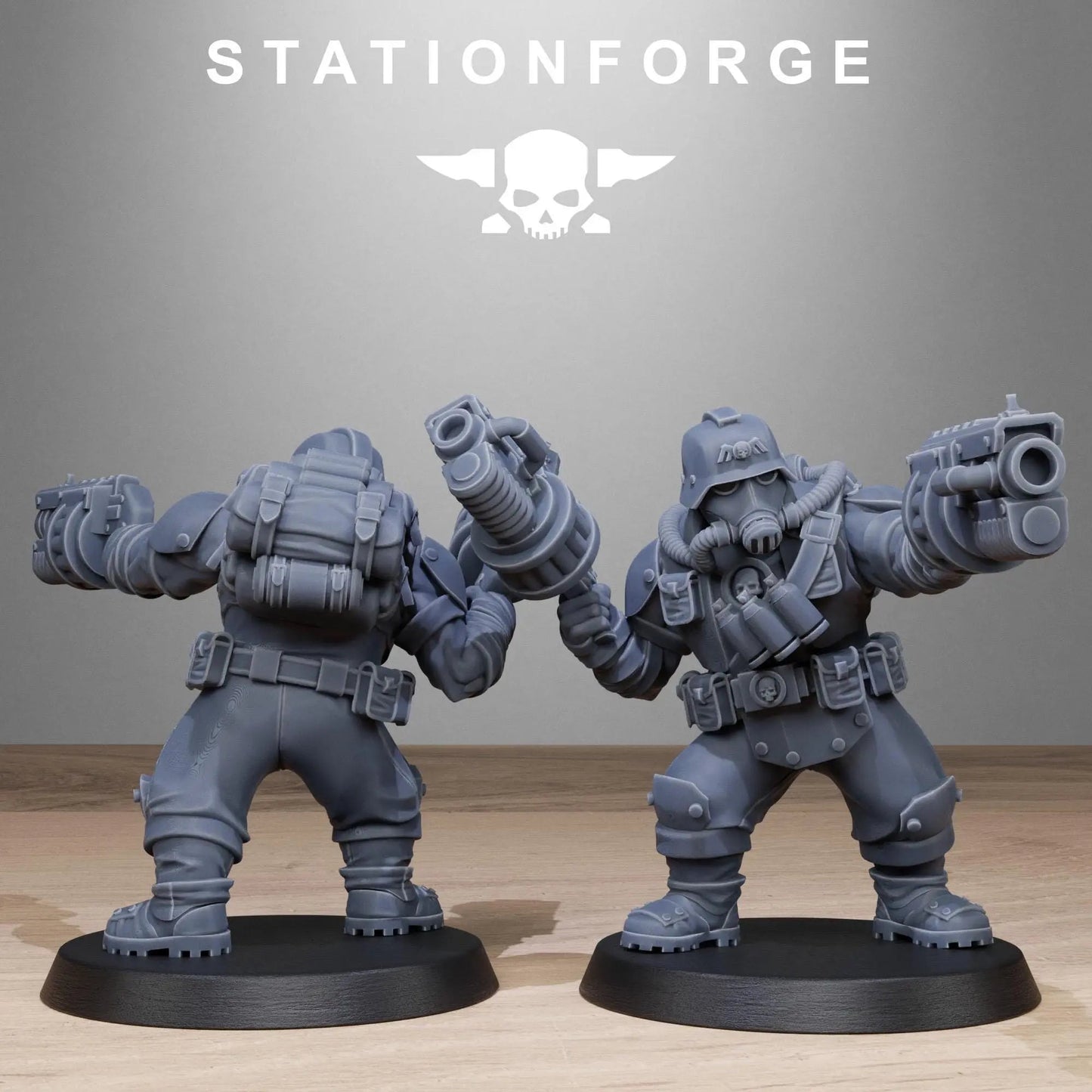 Grimguard Jungle Fighter Mutants by Station Forge 28mm Heroic Scale Miniature, 45mm tall, 10 Units, Proxy, Grimdark, Sci-Fi, OPR, Guard