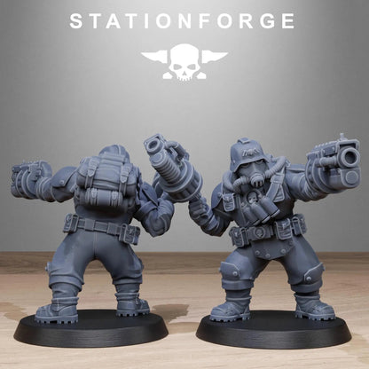 Grimguard Jungle Fighter Mutants by Station Forge 28mm Heroic Scale Miniature, 45mm tall, 10 Units, Proxy, Grimdark, Sci-Fi, OPR, Guard