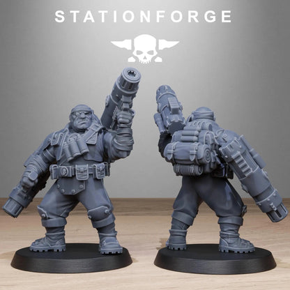 Grimguard Jungle Fighter Mutants by Station Forge 28mm Heroic Scale Miniature, 45mm tall, 10 Units, Proxy, Grimdark, Sci-Fi, OPR, Guard