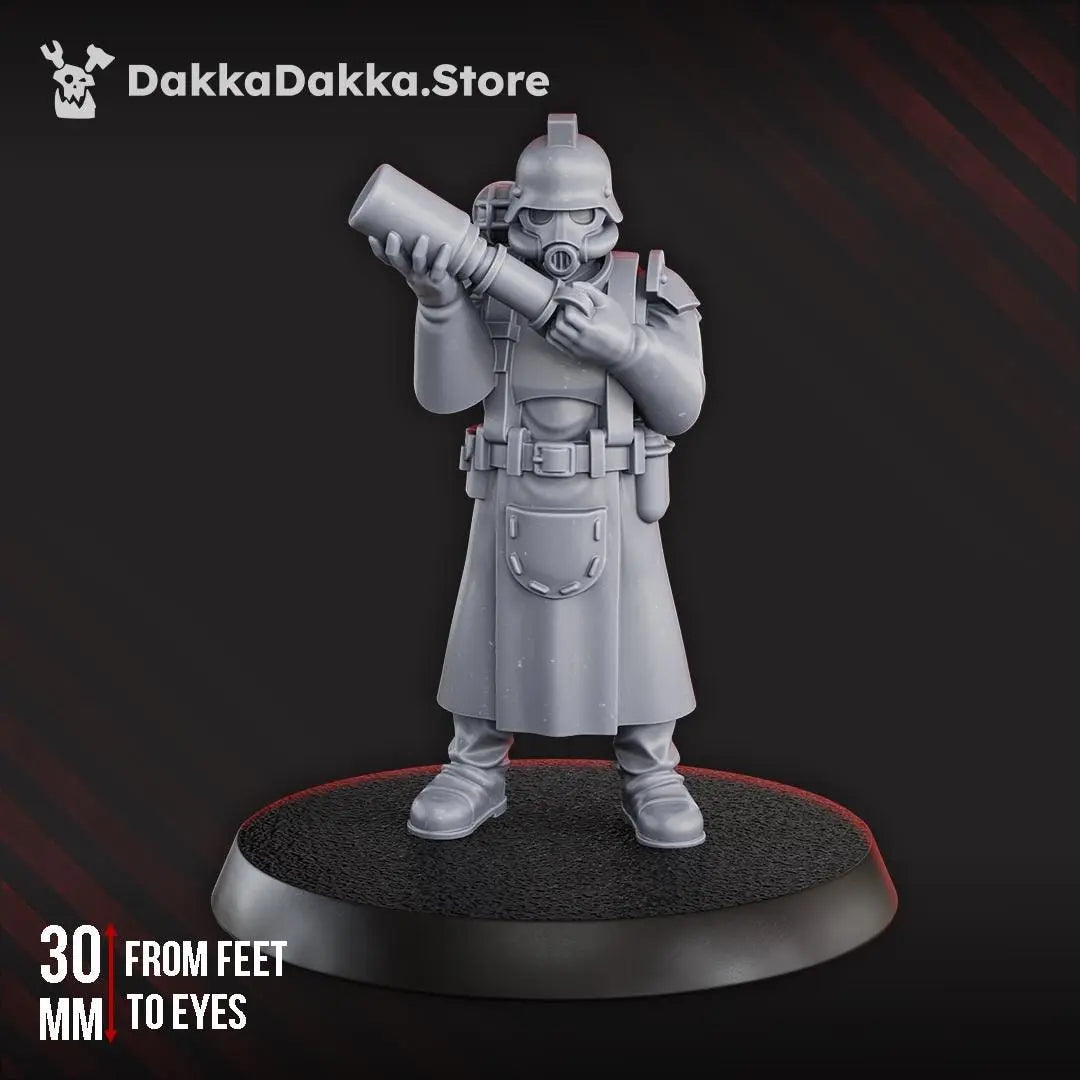 3rd Death Division Medic by DakkaDakka 28/32mm Heroic Scale Miniature, 30mm tall, Proxy, Warcells, Sci-Fi, OPR, Trench Crusade