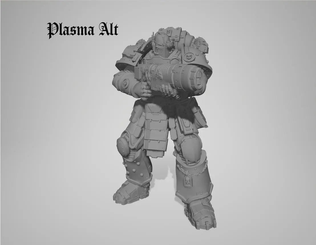Captain & Giant Soldier by 3DArtGuy 28/32mm scale, 50mm tall, Miniature War Gaming Figure, Grim Dark, Proxy, Space Soldier, 6 Man Squad