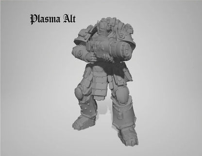 Captain & Giant Soldier by 3DArtGuy 28/32mm scale, 50mm tall, Miniature War Gaming Figure, Grim Dark, Proxy, Space Soldier, 6 Man Squad