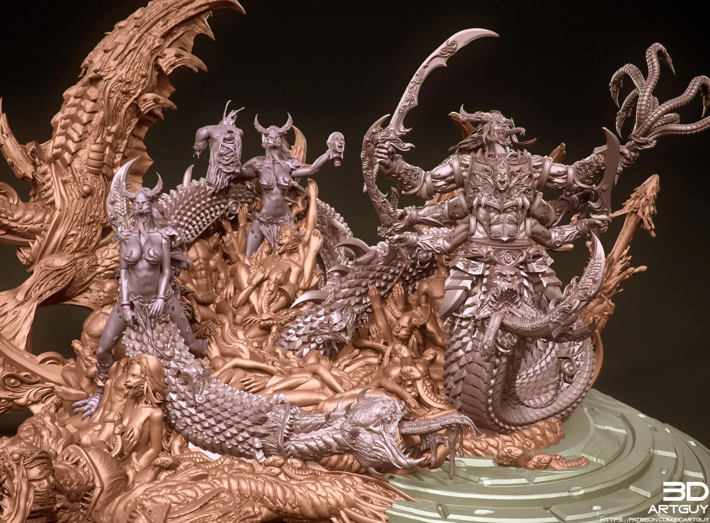 Giant Snake by 3DArtGuy 28/32mm scale, 50mm or 100mm, Miniature War Gaming Figure
