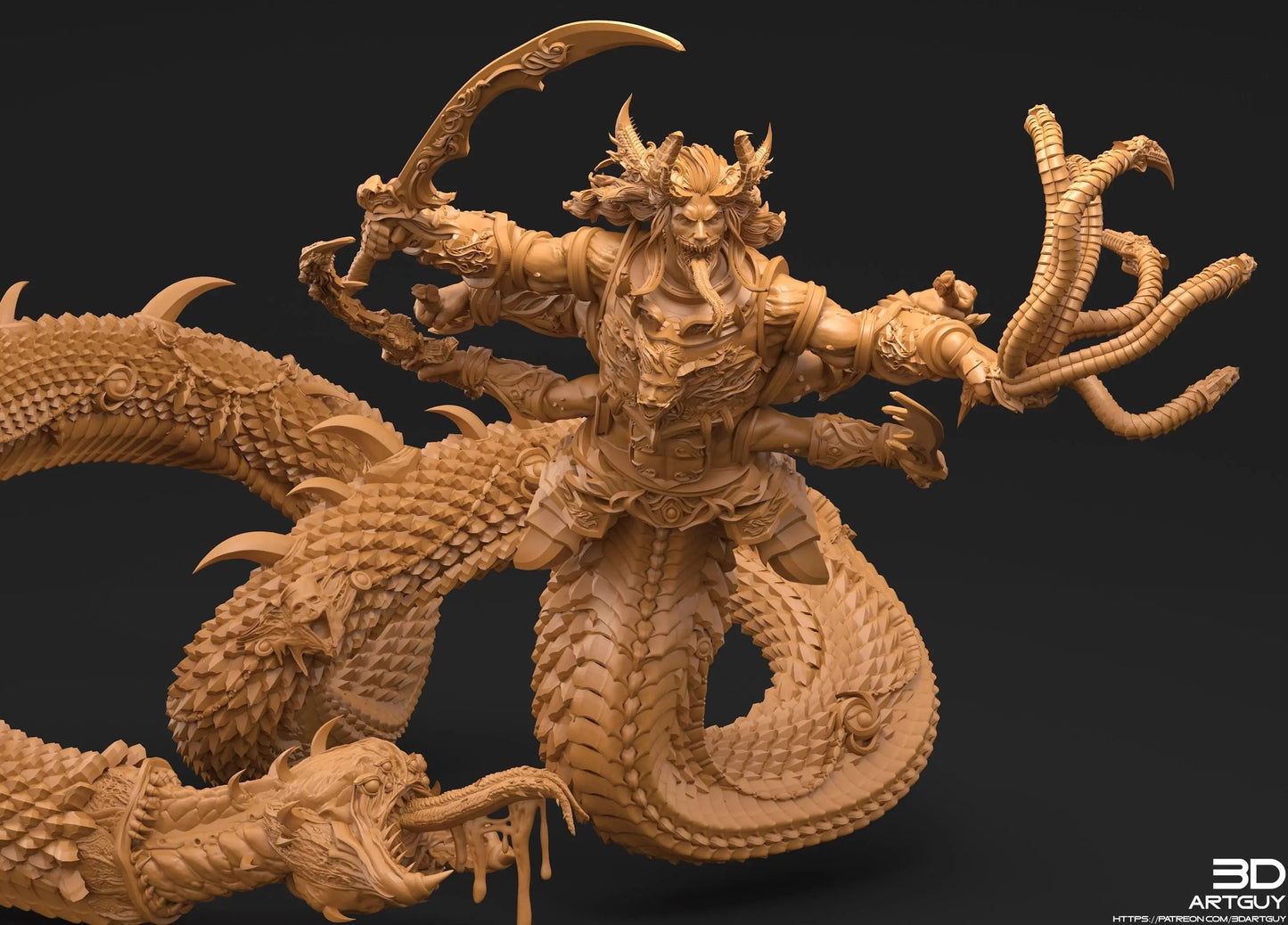 Giant Snake by 3DArtGuy 28/32mm scale, 50mm or 100mm, Miniature War Gaming Figure