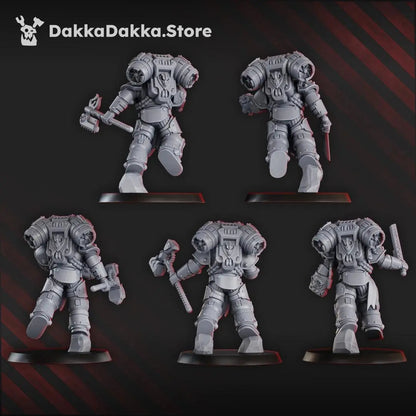 Ignisaurus Clan Warriors Storm Squad with Jetpacks by DakkaDakka 28/32mm Heroic Scale Miniature, 36mm tall, 5 Units