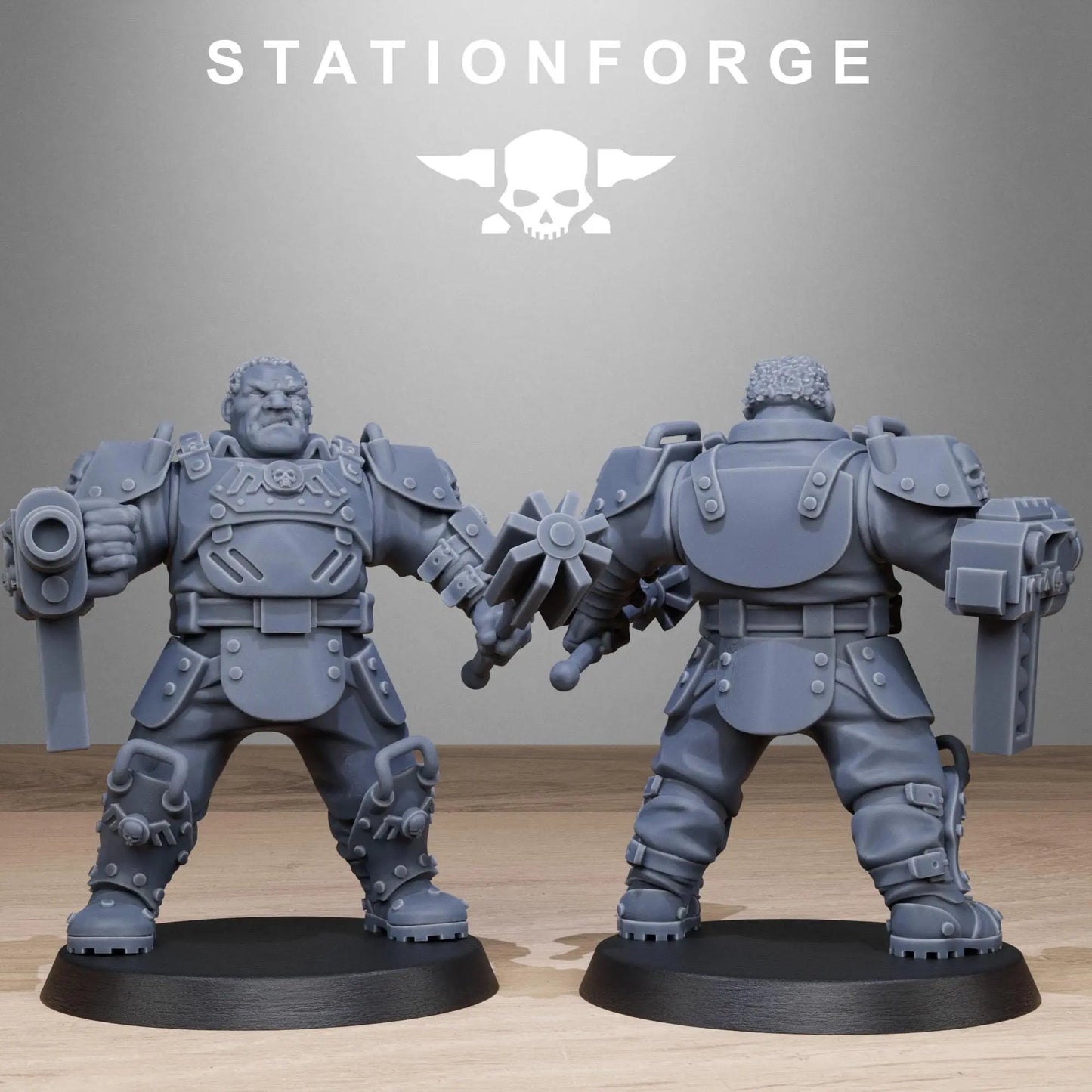 Grim Guard Armored Mutants by Station Forge 28/32mm Heroic Scale Miniature, 50mm tall, 10 Units, Proxy, Grimdark, Sci-Fi, OPR, Guard