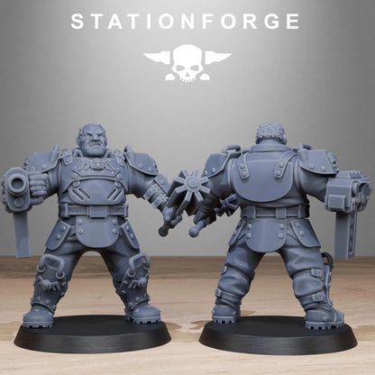 Grim Guard Armored Mutants by Station Forge 28/32mm Heroic Scale Miniature, 50mm tall, 10 Units, Proxy, Grimdark, Sci-Fi, OPR, Guard