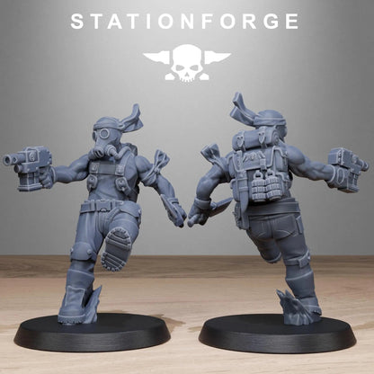 Grim Guard Jungle Fighters 2 by Station Forge 28mm Heroic Scale Miniature, 32mm tall, 10 Units, Proxy, Grimdark, Sci-Fi, OPR, Guard