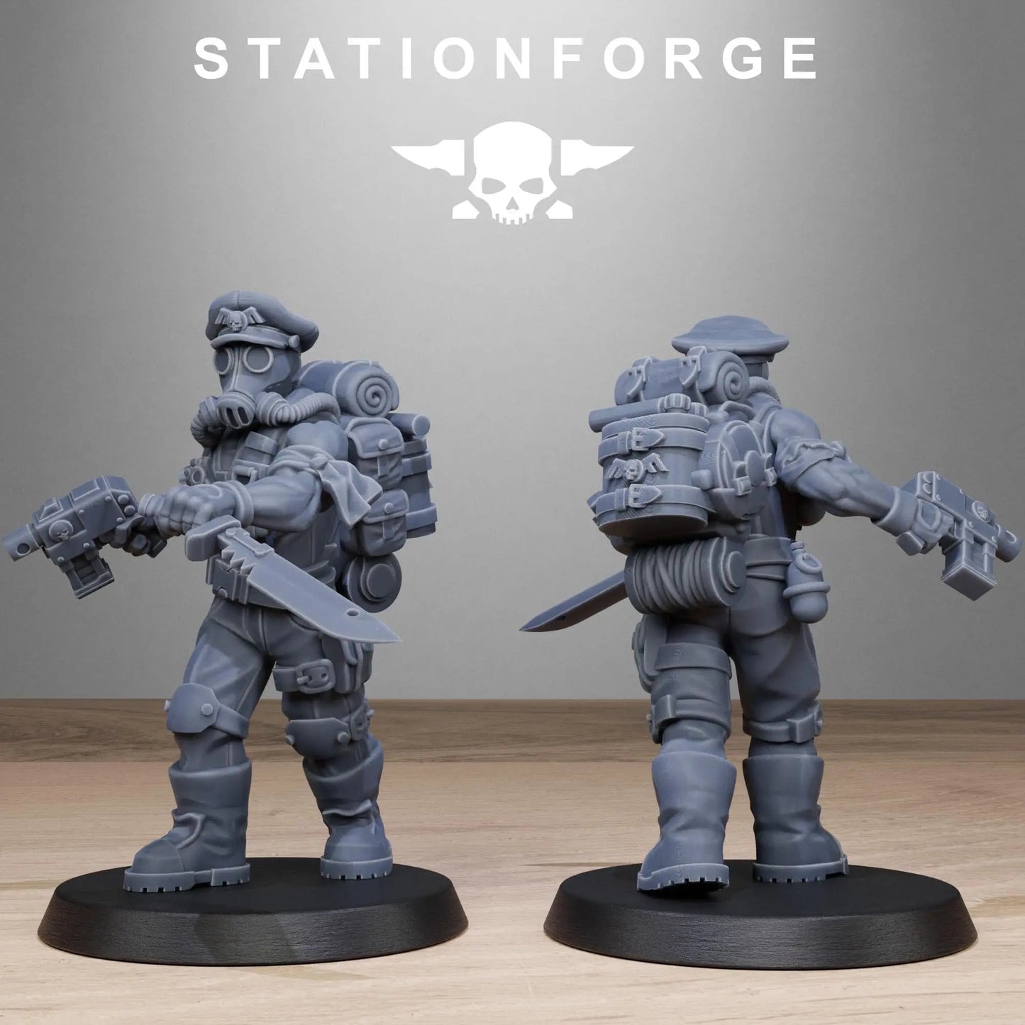 Grim Guard Jungle Fighters 2 by Station Forge 28mm Heroic Scale Miniature, 32mm tall, 10 Units, Proxy, Grimdark, Sci-Fi, OPR, Guard
