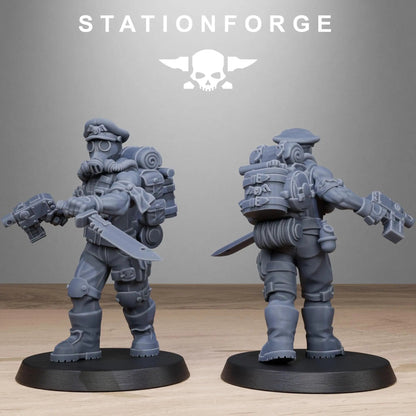Grim Guard Jungle Fighters 2 by Station Forge 28mm Heroic Scale Miniature, 32mm tall, 10 Units, Proxy, Grimdark, Sci-Fi, OPR, Guard